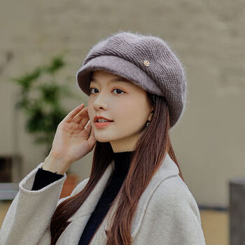 nasalike高端甄选贝雷帽2023新款洋气鸭舌贝雷帽女冬季韩版百搭圆冬天