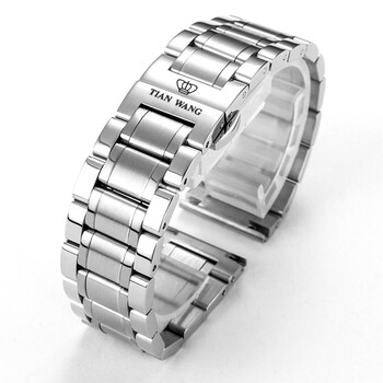 sfizio适用天王手表带钢带实心精钢不锈钢款表带男女通用钢表链手表链