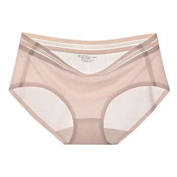 【带运费险】【冰丝内裤女】蕾丝冰丝女士内裤透气中腰无痕速干三角裤