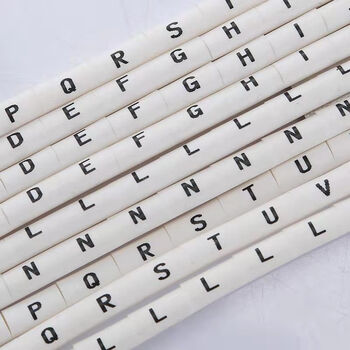 管09英文汉字符号电工标记电缆管光伏线管白色075平方az各50粒白色