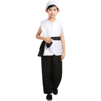 趣妮熊王二小演出服儿童雨来采茶村姑服装阿庆嫂农民百姓工人抗日小