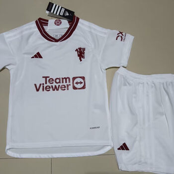 湘以2324赛季曼联第二客场儿童短袖球衣费安东尼马丁内斯套装足球服