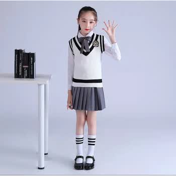 儿童大合唱团演出服中小学生诗歌朗诵服英伦风幼儿园校服表演服刺链