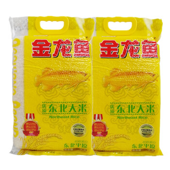 金龙鱼金龙优质东北大米10kg2袋东北平原生态圆粒珍珠米40斤整箱批