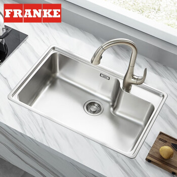弗兰卡 Franke 水槽单槽套餐厨房ddq304不锈钢洗菜盆洗碗池拉丝一体大单槽台上盆含高抛抽拉龙头套餐