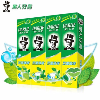 (原黑人)牙膏双重薄荷 225g*4支共900克清新口气家庭套装【图片 价格