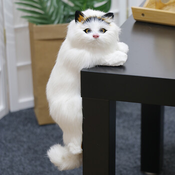 【旗舰自营】仿真猫咪玩偶动物模型猫摆件创意毛绒玩具桌面装饰日本猫