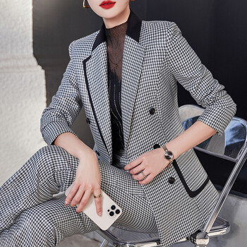 英伦风洋气职业装女春秋2022年时尚通勤女士西装套装两件套ykky2322cx
