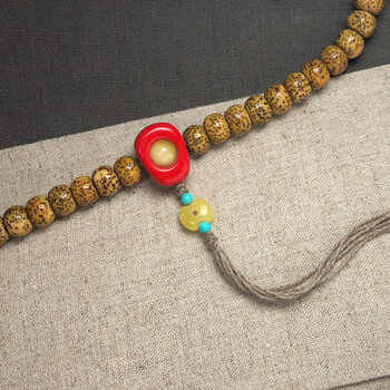 旗舰京品朱砂琥珀蜜蜡绿松石三通佛头文玩佛珠配饰套装三通背云套装