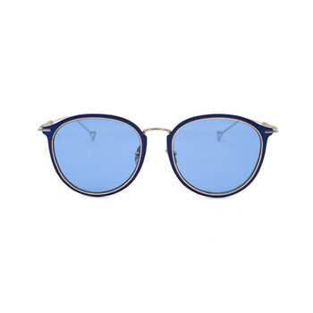 haze眼镜lynne不锈钢时尚大圆框墨镜太阳镜男女中性湖蓝色