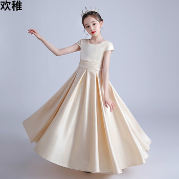 欢稚高端品质欢稚女大童小提琴钢琴演出服装晚礼服儿童生日宴会大合唱