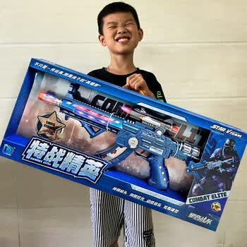 乐加酷儿童声光音乐玩具枪男孩电动冲锋m41 ak47声光【69cm】 标配