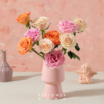 花点时间（Reflower）鲜花玫瑰康乃馨百合向日葵绣球睡莲小菊云南基地直发鲜切花材-佳 【福利】马卡龙玫瑰10枝
