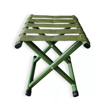 银针平原 马扎凳铁马扎军绿色折叠马扎凳铁马扎便携加厚铁马扎凳军