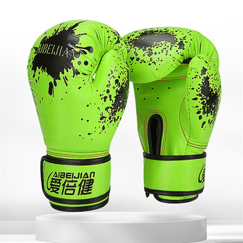 qt180 拳套 肤感科技皮泼墨绿【一次成形内胆】 6盎司适合身高1