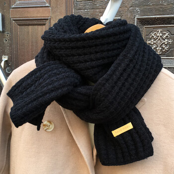 简丹诺初中生冬天围巾高中女生戴的围脖粗毛线秋冬季韩版学生少女针织