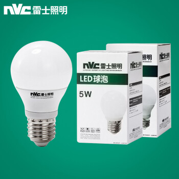雷士照明（NVC）光彩系列LED球泡e27大口 5W 白光 6500k