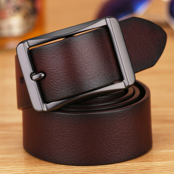 头层牛皮皮带男真牛皮休闲针扣黑色腰带复古个性纹青年中年牛仔裤带