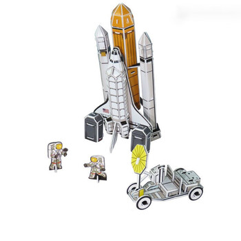 森尼熊纸板手工火箭 科技模型3d立体拼图中国太空站航天飞机diy手工