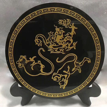 黑曜石龙鼠猴蛇鸡牛虎马狗猪兔羊三合贵人生肖摆件牌申子辰局 猴鼠龙