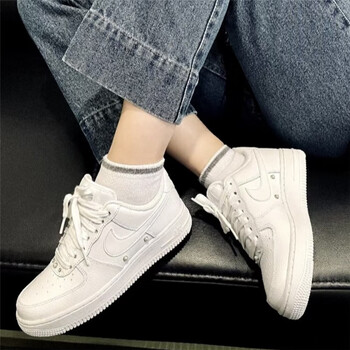 耐克nikeairforce1纯白珍珠af1空军一号女厚底低帮休闲运动dq036