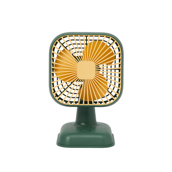 oce复古台式小风扇办公室桌面学生宿舍静音大风力风扇usb充电 深绿