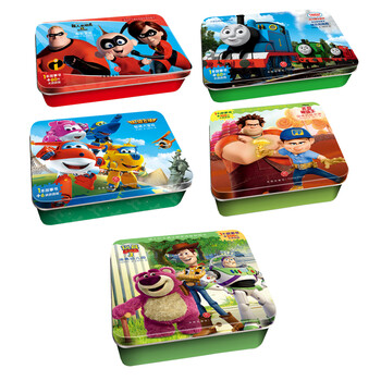 男孩篇迪士尼系列阶梯训练铁盒拼图书F套装共5盒（60片2盒+100片1盒+200片1盒+6片拼插1盒） 3-6岁