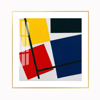 蒙德里安装饰画蒙德里安红黄蓝色块抽象几何装饰画客厅儿童房沙发墙画