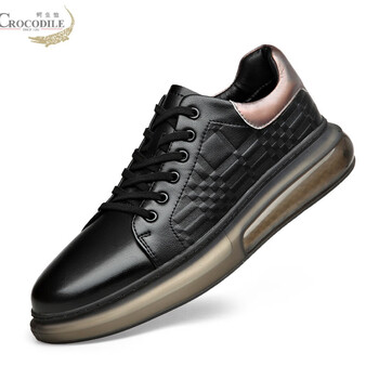 鳄鱼恤2022男鞋秋季新款低帮板鞋韩版潮流爆米花底气垫运动休闲小白鞋