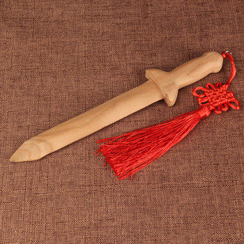 禅云阁 桃木剑儿童平安桃木剑 儿童房桃木剑一体剑桃木剑 婴儿床挂