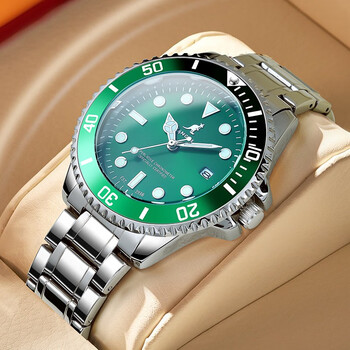 kangol英国袋鼠緑水鬼系列男士手表防水夜光商务风男腕表送老公生日