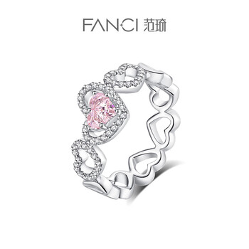 范琦(fanci)银饰 甜心少女系列恋爱心跳银戒指女小众设计食指闺蜜