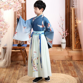 格洛基儿童古装汉服男童秋季中大童12-15岁初高中生唐装国学服古风