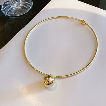 碧家项圈女圆球项圈小众设计感项链女锁骨链嘻哈颈带颈链个性颈圈配饰