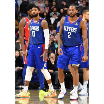 保罗乔治pg13泡椒隔扣海报墙贴nba球星装饰画挂画客厅卧室壁画框 浅