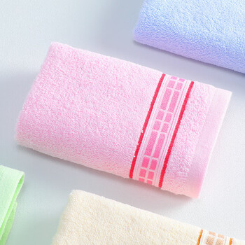 孚日洁玉纯棉毛巾单条装全棉吸水柔软家用情侣洗脸洗澡擦脸巾 粉色