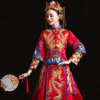 万姿朵龙凤褂中式婚服嫁衣秀禾服新款结婚婚纱女新娘礼服情侣款禾秀服