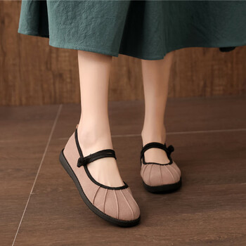 萌妃姿居士鞋女春夏老北京布禅意道尼复古民族风茶艺师内增高绣花鞋