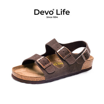 Devo LifeDevo软木鞋绑带凉鞋商场同款男鞋 2727 深棕色反绒皮 41
