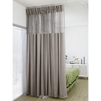 窗帘隔帘定制美容院隔断帘高精密不透人医院专用养生馆床帘拉帘 浅