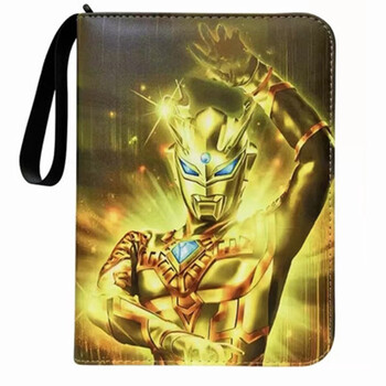 纪念卡册卡页豪华皮质卡包大容量卡片收集册儿童玩具礼物 黄金赛罗