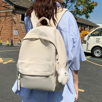 南哲简约背包女双肩包书包女生大学生旅行电脑包2023新款初中生高中的