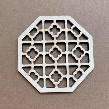 六角二胡音窗实木八角窗格中胡高胡圆形白木黑檀紫檀黄杨音窗花白木