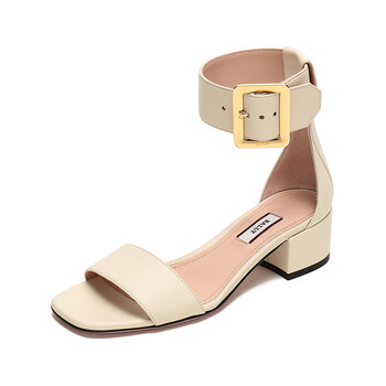 巴利(bally)女鞋女士皮质粗跟鞋凉鞋 janise 40 08 骨白色 6