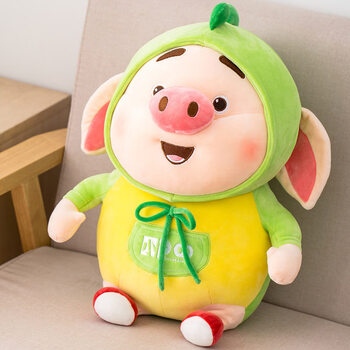正版授权可爱猪猪公仔猪小屁毛绒玩具抖音网红猪玩偶抱枕女生床上睡觉