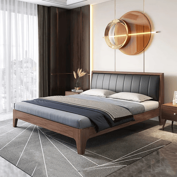 贝柚广东佛山家具品牌实木床双人床主卧大床现代简约1.8m软包床1.