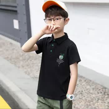 汉立儿童polo衫男童t恤短袖中大童夏季薄款小学生夏天翻领半袖帅气