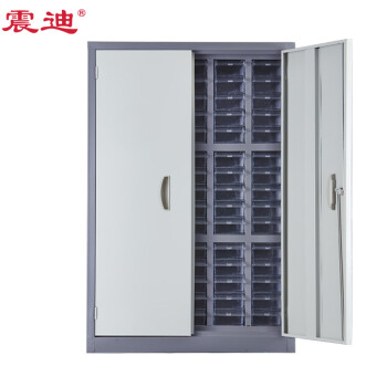 震迪零件柜螺丝柜抽屉式物料柜钢制整理柜DD164可定制75抽透明抽带门