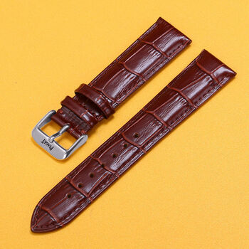 手表带真皮软皮牛皮防水piaget男女针扣polo系列表链钢 b爵真皮表带