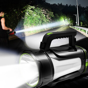 强光手电筒手提探照灯超亮大功率led氙气灯聚光远射5000大容量可充电